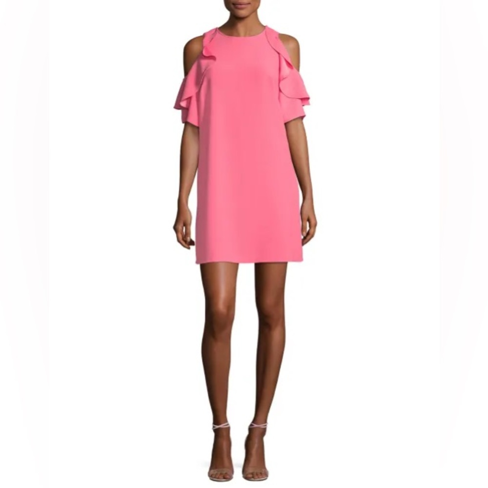 Kate Spade Crepe Cold Shoulder Dress - size S- coral pink